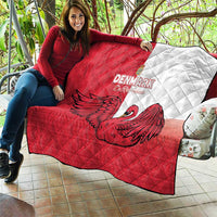 Denmark Football Quilt Red and Whites Scandinavia Pattern - Wonder Print Shop