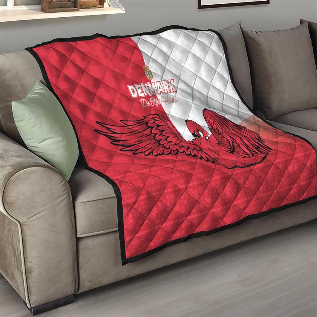 Denmark Football Quilt Red and Whites Scandinavia Pattern - Wonder Print Shop