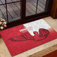 Denmark Football Rubber Doormat Red and Whites Scandinavia Pattern - Wonder Print Shop