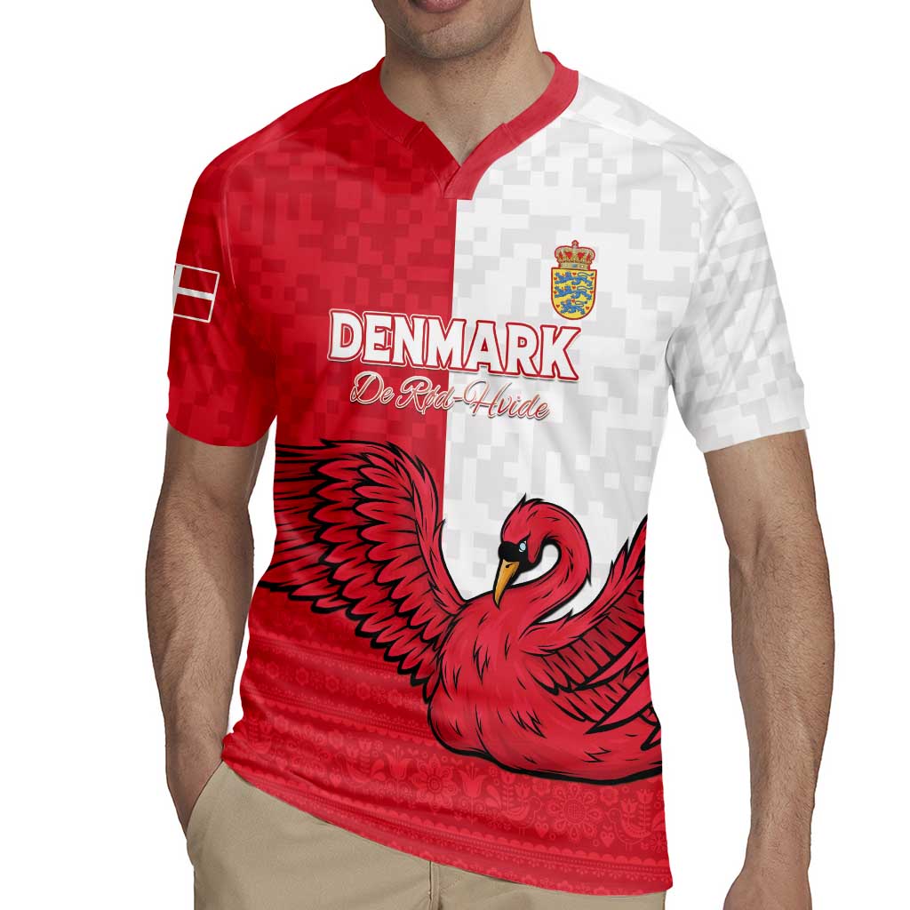 Custom Denmark Football Rugby Jersey Red and Whites Scandinavia Pattern - Wonder Print Shop