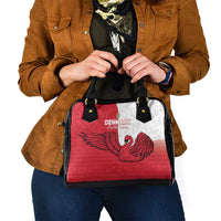 Denmark Football Shoulder Handbag Red and Whites Scandinavia Pattern - Wonder Print Shop