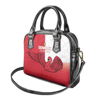 Denmark Football Shoulder Handbag Red and Whites Scandinavia Pattern - Wonder Print Shop