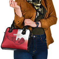 Denmark Football Shoulder Handbag Red and Whites Scandinavia Pattern - Wonder Print Shop