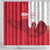 Denmark Football Shower Curtain Red and Whites Scandinavia Pattern - Wonder Print Shop