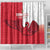 Denmark Football Shower Curtain Red and Whites Scandinavia Pattern - Wonder Print Shop