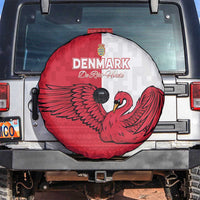 Denmark Football Spare Tire Cover Red and Whites Scandinavia Pattern - Wonder Print Shop