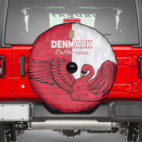 Denmark Football Spare Tire Cover Red and Whites Scandinavia Pattern - Wonder Print Shop