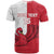 Custom Denmark Football T Shirt Red and Whites Scandinavia Pattern - Wonder Print Shop