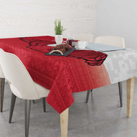 Denmark Football Tablecloth Red and Whites Scandinavia Pattern - Wonder Print Shop