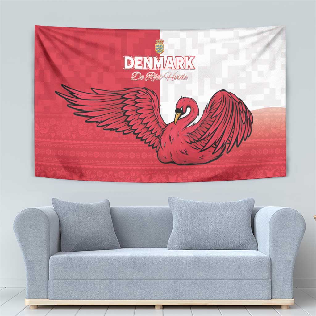 Denmark Football Tapestry Red and Whites Scandinavia Pattern - Wonder Print Shop