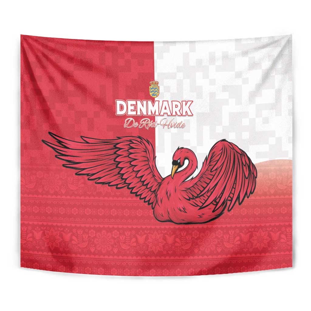 Denmark Football Tapestry Red and Whites Scandinavia Pattern - Wonder Print Shop