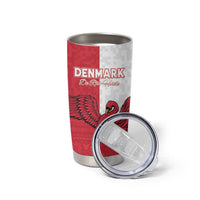 Custom Denmark Football Tumbler Cup Red and Whites Scandinavia Pattern - Wonder Print Shop