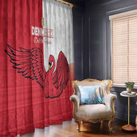 Denmark Football Window Curtain Red and Whites Scandinavia Pattern - Wonder Print Shop