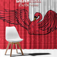 Denmark Football Window Curtain Red and Whites Scandinavia Pattern - Wonder Print Shop