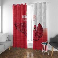 Denmark Football Window Curtain Red and Whites Scandinavia Pattern - Wonder Print Shop
