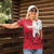 Custom Denmark Football Women Polo Shirt Red and Whites Scandinavia Pattern - Wonder Print Shop