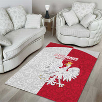 Poland Football Area Rug White-Reds Floral Polish Pattern - Wonder Print Shop