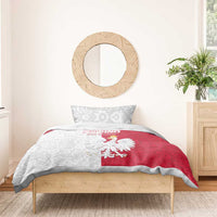 Poland Football Bedding Set White-Reds Floral Polish Pattern - Wonder Print Shop