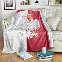 Poland Football Blanket White-Reds Floral Polish Pattern - Wonder Print Shop