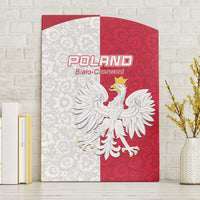 Poland Football Canvas Wall Art White-Reds Floral Polish Pattern - Wonder Print Shop