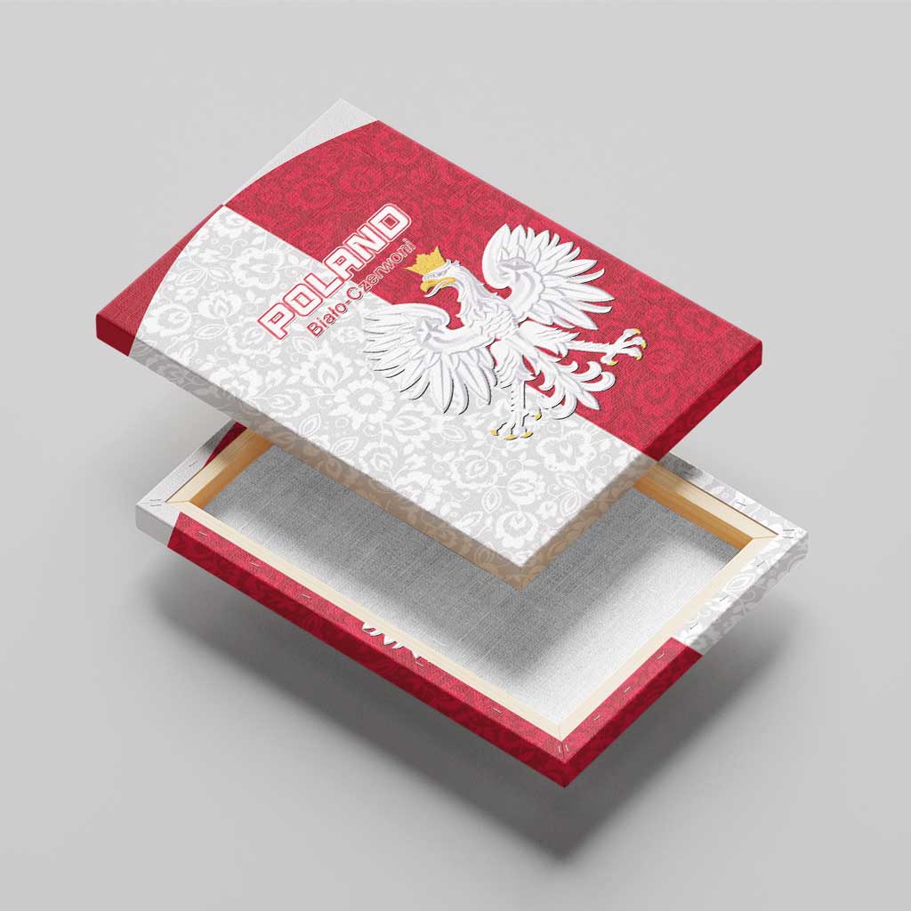Poland Football Canvas Wall Art White-Reds Floral Polish Pattern - Wonder Print Shop