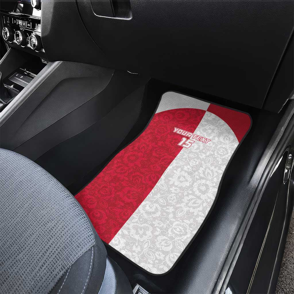 Poland Football Car Mats White-Reds Floral Polish Pattern - Wonder Print Shop