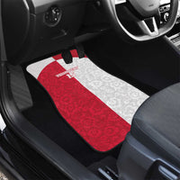 Poland Football Car Mats White-Reds Floral Polish Pattern - Wonder Print Shop