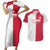 Custom Poland Football Couples Matching Short Sleeve Bodycon Dress and Hawaiian Shirt White-Reds Floral Polish Pattern - Wonder Print Shop