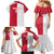 Custom Poland Football Family Matching Mermaid Dress and Hawaiian Shirt White-Reds Floral Polish Pattern - Wonder Print Shop