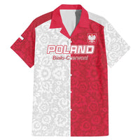 Custom Poland Football Family Matching Mermaid Dress and Hawaiian Shirt White-Reds Floral Polish Pattern - Wonder Print Shop