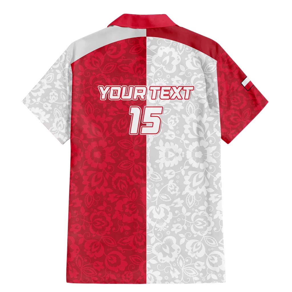 Custom Poland Football Family Matching Mermaid Dress and Hawaiian Shirt White-Reds Floral Polish Pattern - Wonder Print Shop