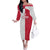 Custom Poland Football Family Matching Off The Shoulder Long Sleeve Dress and Hawaiian Shirt White-Reds Floral Polish Pattern - Wonder Print Shop