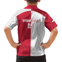 Custom Poland Football Family Matching Puletasi and Hawaiian Shirt White-Reds Floral Polish Pattern - Wonder Print Shop