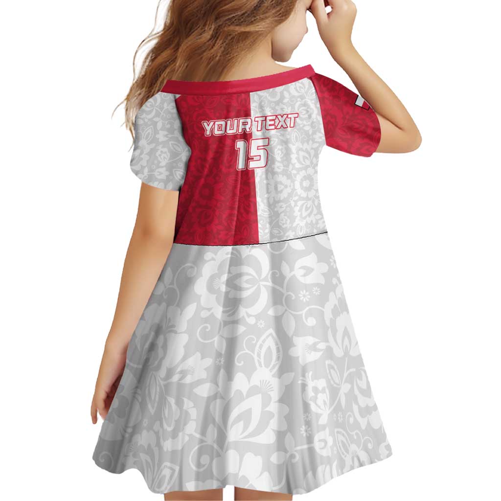 Custom Poland Football Family Matching Puletasi and Hawaiian Shirt White-Reds Floral Polish Pattern - Wonder Print Shop