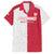 Custom Poland Football Family Matching Puletasi and Hawaiian Shirt White-Reds Floral Polish Pattern - Wonder Print Shop