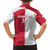 Custom Poland Football Family Matching Short Sleeve Bodycon Dress and Hawaiian Shirt White-Reds Floral Polish Pattern - Wonder Print Shop