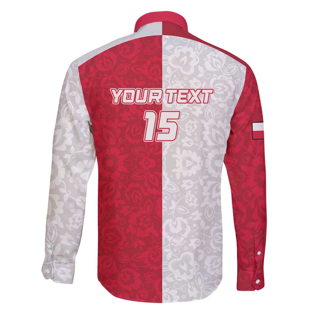 Custom Poland Football Family Matching Tank Maxi Dress and Hawaiian Shirt White-Reds Floral Polish Pattern - Wonder Print Shop