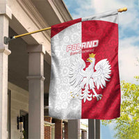 Poland Football Garden Flag White-Reds Floral Polish Pattern - Wonder Print Shop