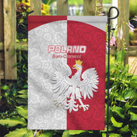 Poland Football Garden Flag White-Reds Floral Polish Pattern - Wonder Print Shop