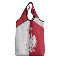 Poland Football Grocery Bag White-Reds Floral Polish Pattern - Wonder Print Shop