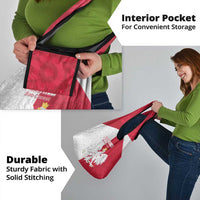 Poland Football Grocery Bag White-Reds Floral Polish Pattern - Wonder Print Shop