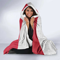 Poland Football Hooded Blanket White-Reds Floral Polish Pattern - Wonder Print Shop