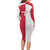 Custom Poland Football Long Sleeve Bodycon Dress White-Reds Floral Polish Pattern - Wonder Print Shop