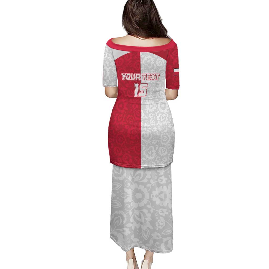 Custom Poland Football Puletasi White-Reds Floral Polish Pattern - Wonder Print Shop