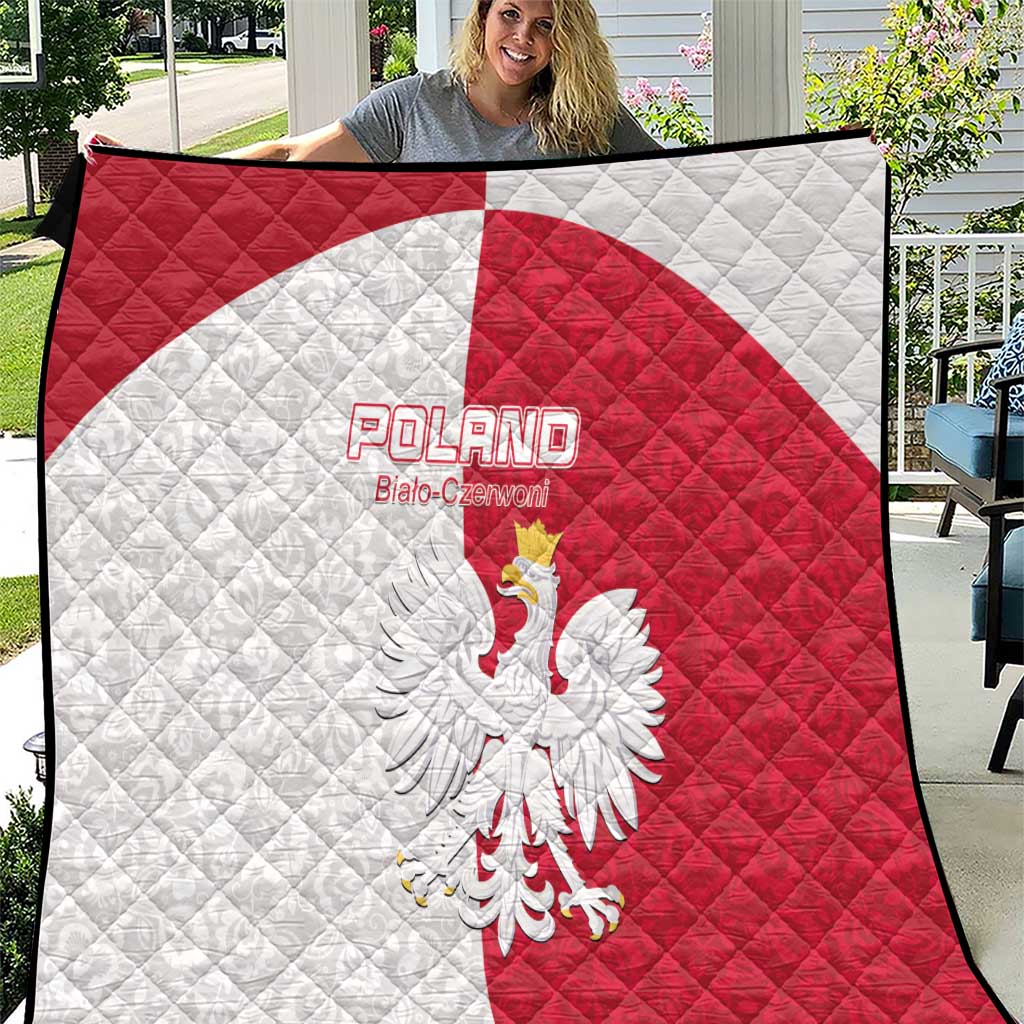 Poland Football Quilt White-Reds Floral Polish Pattern - Wonder Print Shop