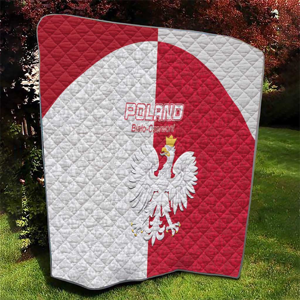 Poland Football Quilt White-Reds Floral Polish Pattern - Wonder Print Shop