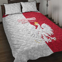 Poland Football Quilt Bed Set White-Reds Floral Polish Pattern - Wonder Print Shop