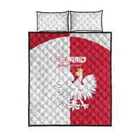 Poland Football Quilt Bed Set White-Reds Floral Polish Pattern - Wonder Print Shop