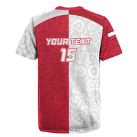 Custom Poland Football Rugby Jersey White-Reds Floral Polish Pattern - Wonder Print Shop