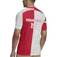 Custom Poland Football Rugby Jersey White-Reds Floral Polish Pattern - Wonder Print Shop